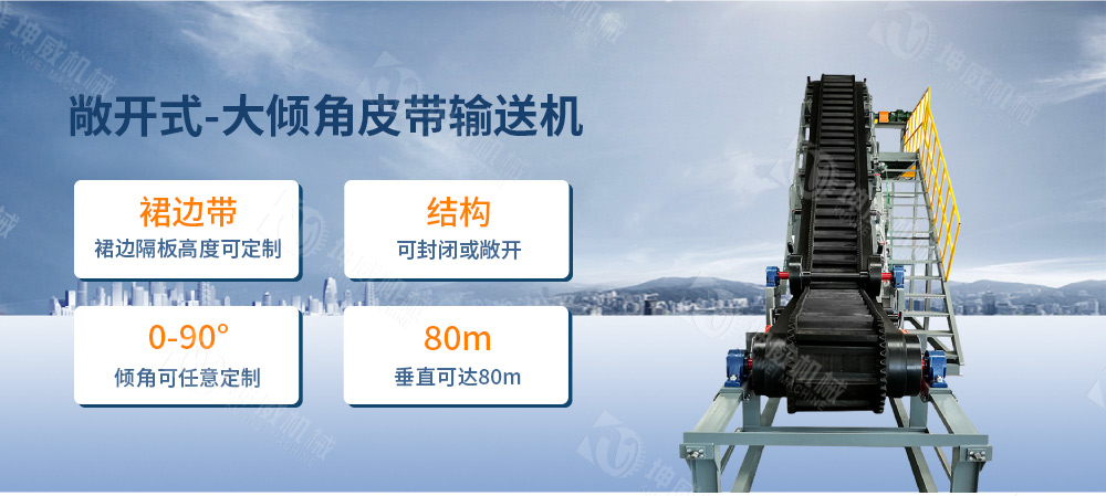敞開式大傾角皮帶輸送機(jī)簡介 敞開式大傾角皮帶輸送機(jī)簡介